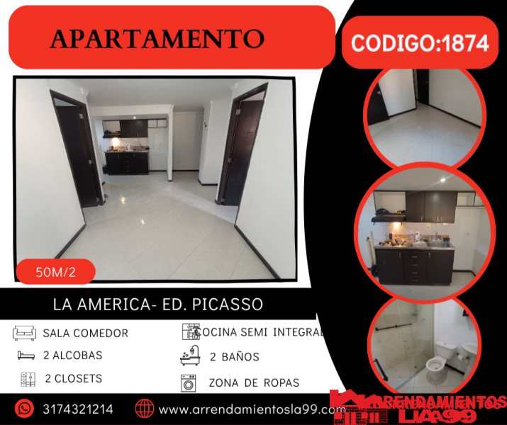 Apartamento en Arriendo en La America