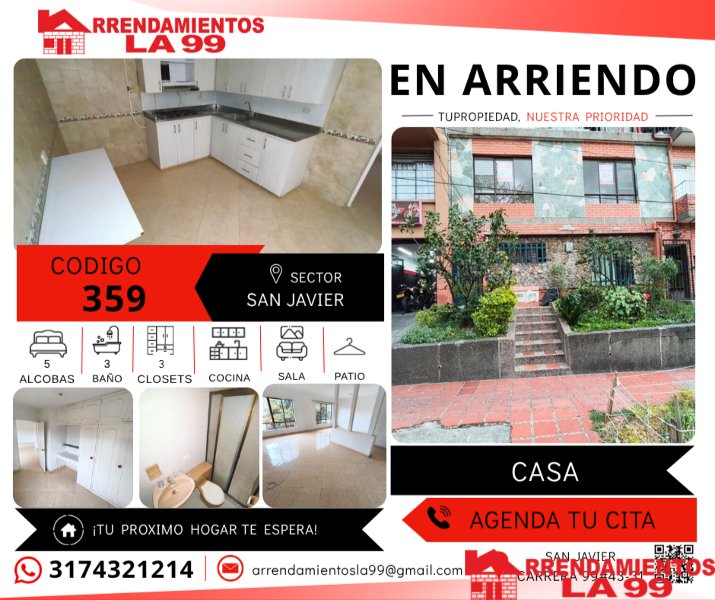 Casa en Arriendo en San Javier