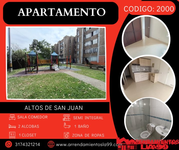 Apartamento en Arriendo en San Javier