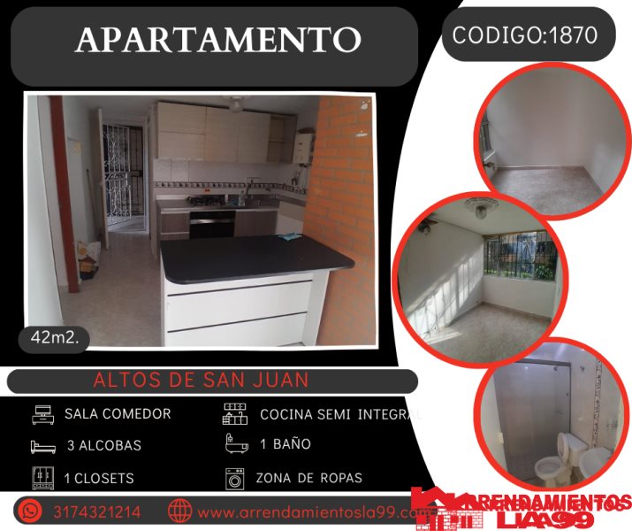 Apartamento en Arriendo en San Javier