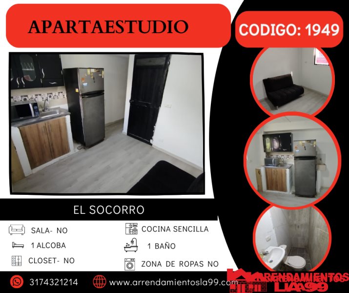 Apartaestudio en Arriendo en El Socorro