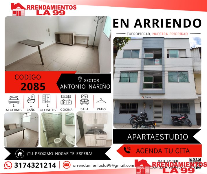 Apartaestudio en Arriendo en Antonio Nariño