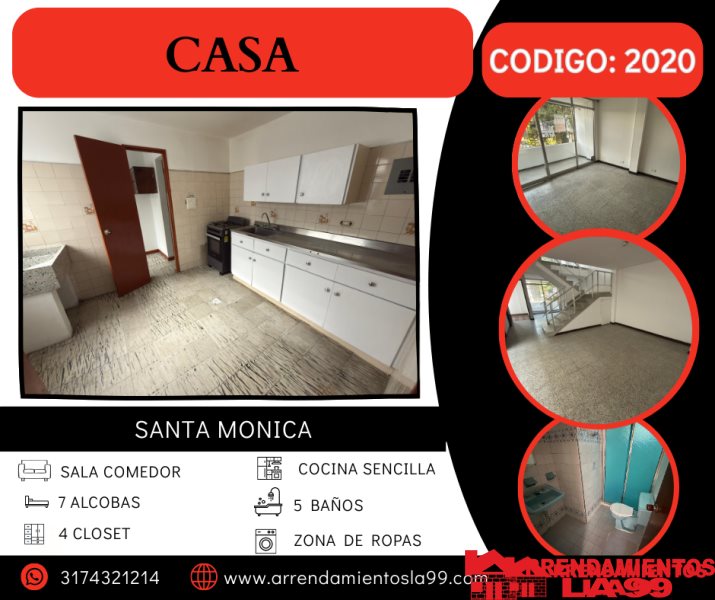 Casa-local en Arriendo en Santa Monica