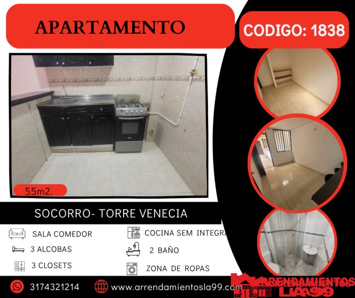 Apartamento en Arriendo en El Socorro