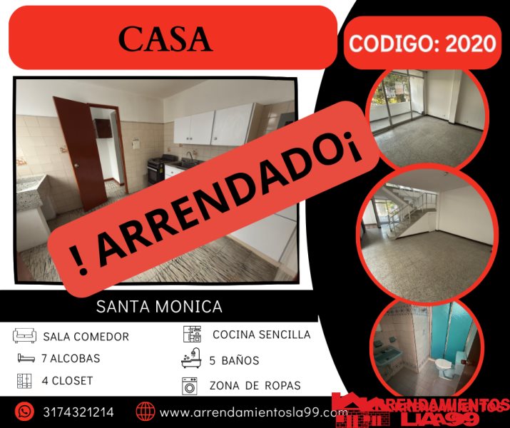 Casa-local en Arriendo en Santa Monica