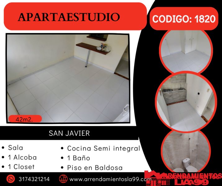 Apartaestudio en Arriendo en San Javier