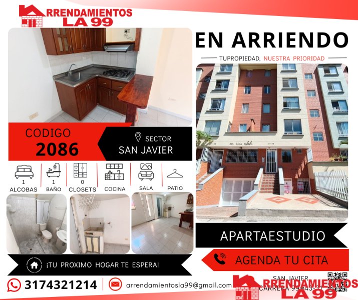 Apartaestudio en Arriendo en San Javier
