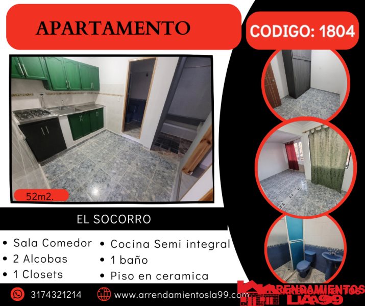 Apartamento en Arriendo en El Socorro
