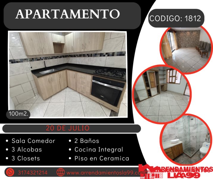 Apartamento en Arriendo en 20 De Julio