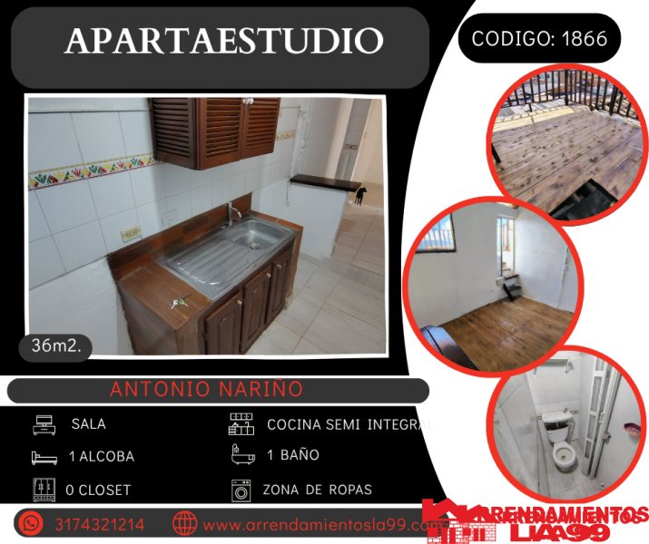 Apartaestudio en Arriendo en Antonio Nariño